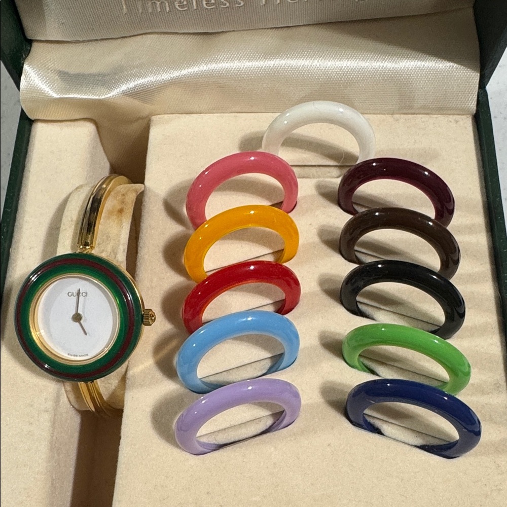 Gucci Watch with Colorful Bezel Set 12 colors Women’s Small - Picture 3 of 9